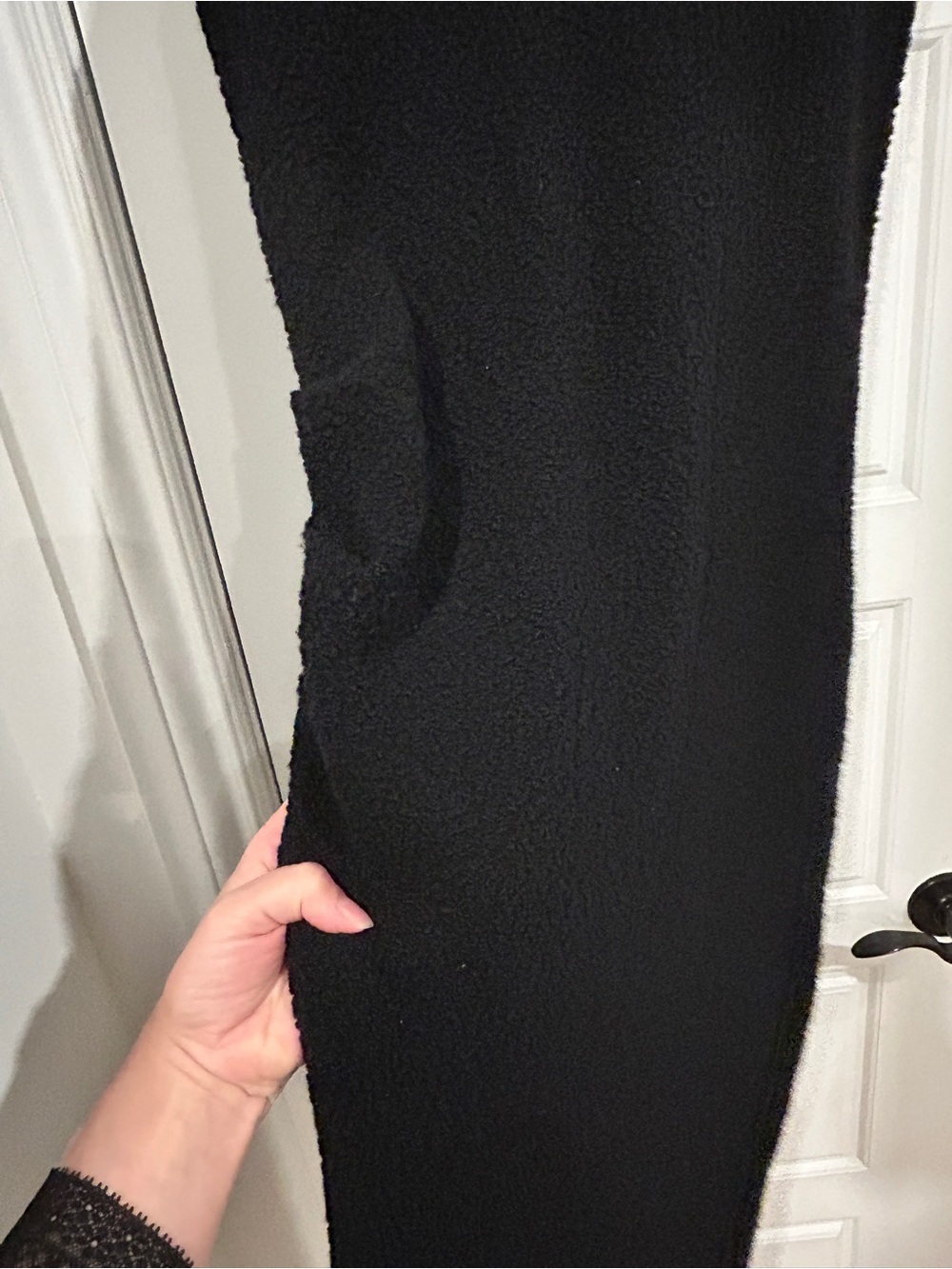 Helmut lang merino wool boucle style midi fitted dress in black size large - Picture 12 of 16